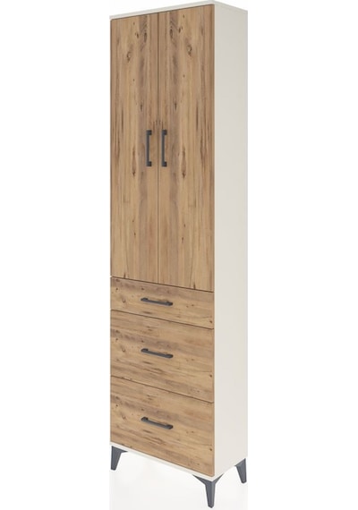 Arges Dolap 2 Raflı 3 Çekmeceli Tek Askılı 60x30x221 Aytaşı-çam Aytaşı