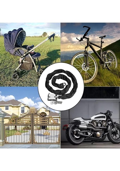 Bisiklet, Motosiklet İçin Kilit Kesilemeye Dayanlıklı Çelik 1,4 Cm Kilit Anahtar Dahil 82 Cm