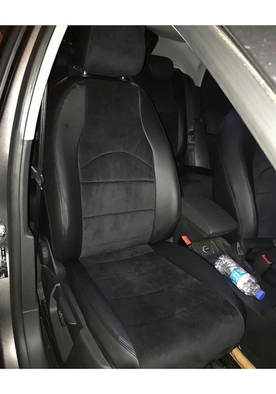 Seat Leon 2013 2020 Arası Uyumlu Arka Sırt 2+1 Siyah Taytüyü Siyah Deri Karışımı Siyah Ip