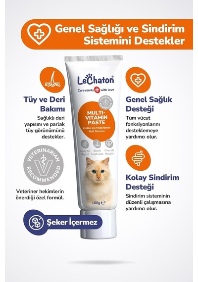 Kısırlaştırılmış Kedi İçin Tüy Sağlığı Ve Vitamin Seti, Malt Paste - Sterile Paste - Multi Past