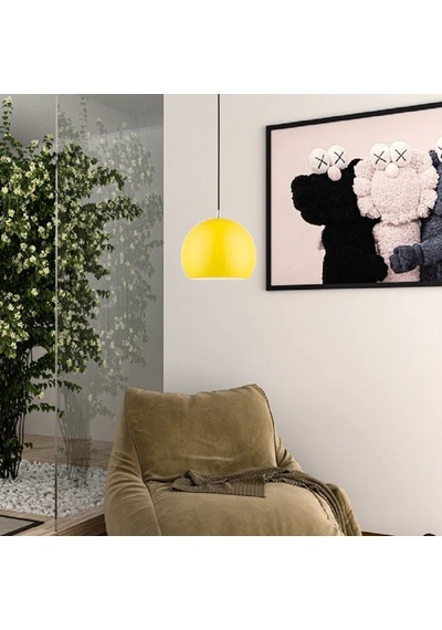 Riolight Modern Sarı Cafeler,odalar,mutfak,yatak Başı İçin 1xe27 Tekli Metal Sarkıt Avize Çap:20cm Metal