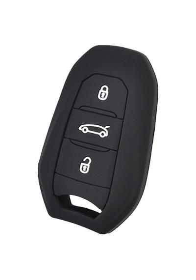 Peugeot 208 308 508 3008 5008 Uyumlu Silikon Oto Anahtar Kumanda Kabı Kılıf Siyah