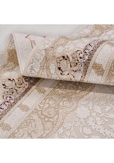 Bespoky Madalyon Salon Halısı Makine Dokuma Polyester 20 Mm Hav Bej - Ekru