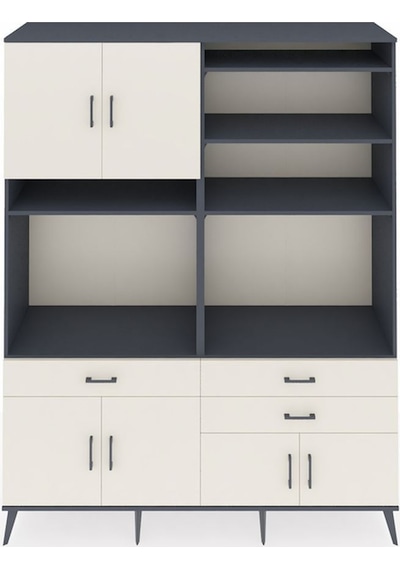 Hyperion Gardrop 10 Raflı 3 Çekmeceli 8 Kapaklı 176x44x221 Antrasit-aytaşı Aytaşı Hyperion Gardrop 10 Raflı 3 Çekmeceli 8 Kapaklı 176x44x221 Antrasit-aytaşı Aytaşı