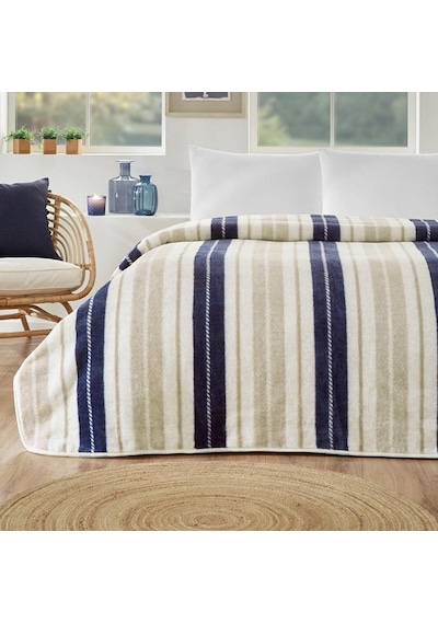 Özdilek Prime Tek Kişilik Battaniye 155x215 -marine Line Bej Bej