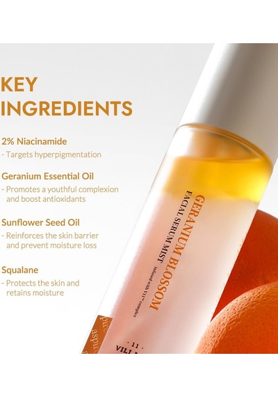 Village 11 Factory Fresh Dewy Geranium Blossom Facial Serum Mist 100ml - Canlandırıcı & Aydınlatıcı Vegan Serum Mist