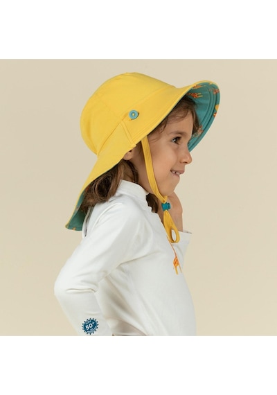 Nabaıjı Bebek Uv Korumalı Şapka - Sarı / Mavi / Savan Baskılı 1-3 Yaş