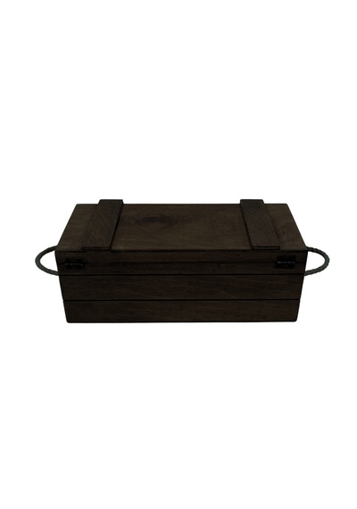 Ahşap Siyah Asma Kilitli Büyük Kutu 34cm X 16cm Genişlik Yüksekl