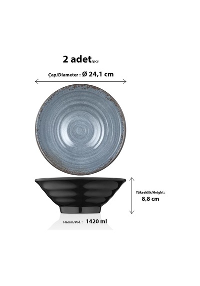 Happy Chef Blue Nebula 2'li Salata Kasesi Seti, Ø 24,1 Cm - H.8,8 Cm 1420 Ml, Thermoset Melamin Diğer