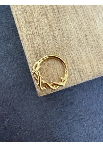 316 L Cerrahi Çelik Sarmaşık Model Halka Piercing Gri