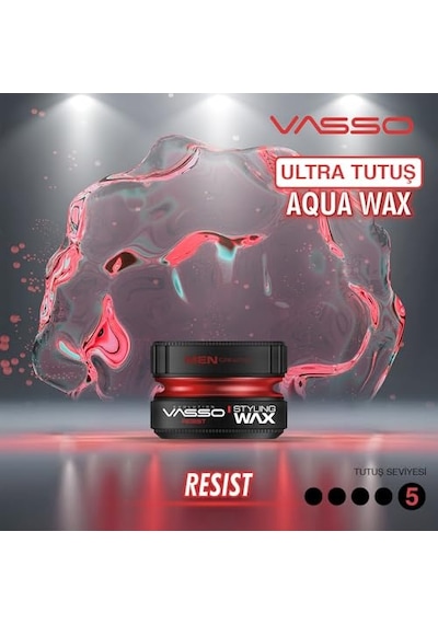 Vasso Saç Şekillendirici Wax Normal Ve Kısa Saçlar Ultra Tutuş Ve Doğal Parlaklık Aqua Resist 150 Ml