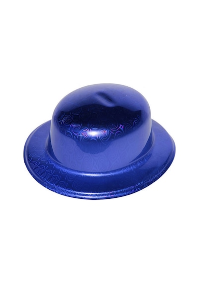 Mavi - 449 - Renk Hologramlı Plastik Yuvarlak Melon - Aconcept - 27x24 Cm