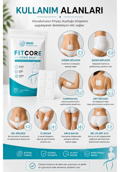 Fitcore Form Bant 30 Adet Premium Göbek Ve Basen Bandı - 878218060