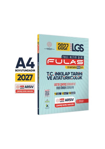 2027 8.sınıf Full Lgs Altın Seri Fulas Lgs/meb Örnek Çıkmış Modüler Soru Bankası Çözümlü Sözel Set