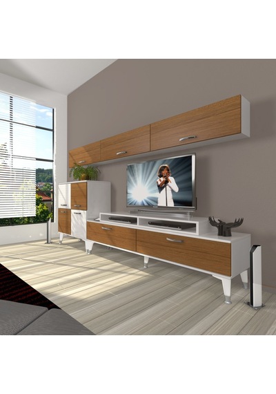 Decoraktiv Ekoflex 8 Slm Silver Tv Ünitesi Tv Sehpası Beyaz - Ceviz