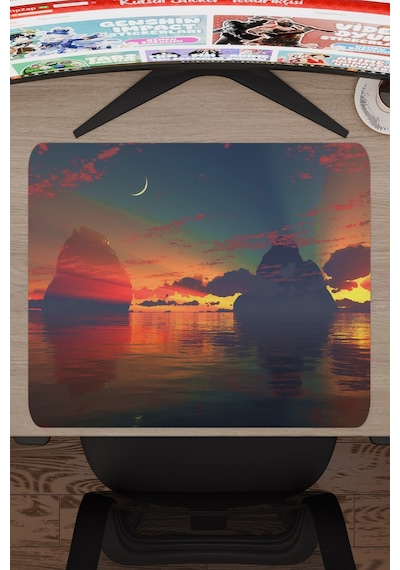 Dijital Gökyüzü V1 48x40 Xl Gaming Kauçuk Kaymaz Taban Mouse Pad Fare Altlığı