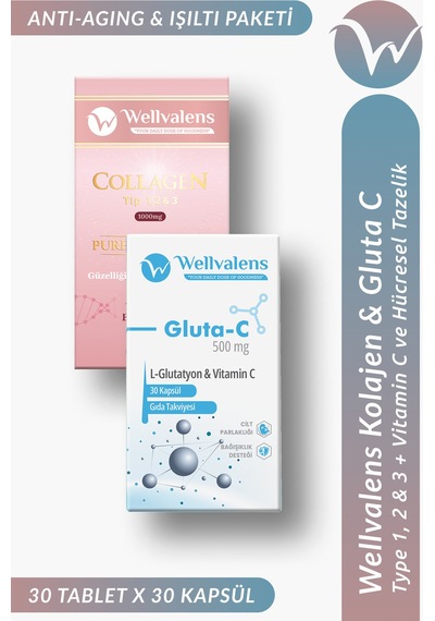 Hidrolize Kolajen Tablet Tip1, Tip2, Tip3 & Gluta-c 5500 Mg Kolajen, Glutatyon & C Vitamini İle Cilt Işıltısı