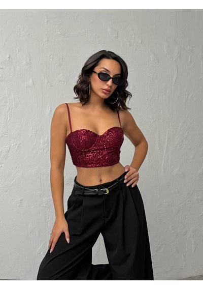 Verymoda Pulpayet Abiye Büstüyer - F2063 Bordo