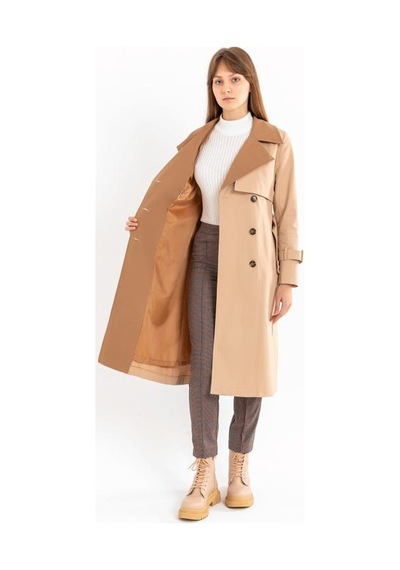 Pastelastore %100 Pamuk Gabardin Uzun 110cm Çift Renk Garnili Astarlı Kemerli Kadın Trençkot 1114 Açık Bej Pastelastore %100 Pamuk Gabardin Uzun 110cm Çift Renk Garnili Astarlı Kemerli Kadın Trençkot 1114 Açık Bej