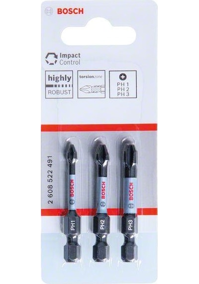 Bosch Impactc Yıldız Bits Ucu Ph1/2/3 50 MM 3'lü 2608522491