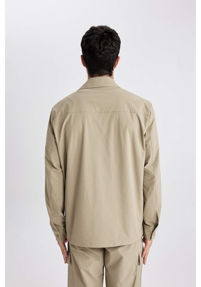 DeFacto Regular Fit Polo Yaka Çıtçıt Kapamalı Cepli Teknik Gömlek Ceket B7396AX24SPBG769