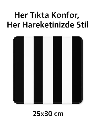 25 30 Cm Siyah-beyaz Çizgili Mouse Pad Kara Kartal Tutkunlarına