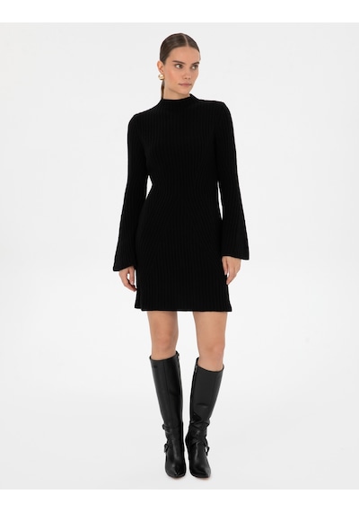 Pierre Cardin Kadın Siyah Elbise Triko 50316339-vr046 Siyah