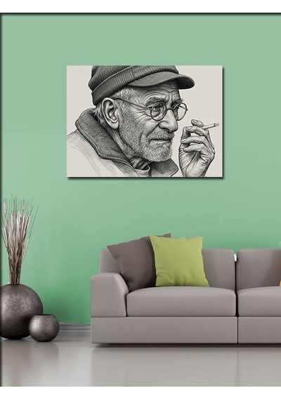 Kanvas Tablo Yaşlı Adam Ve Düşünceler