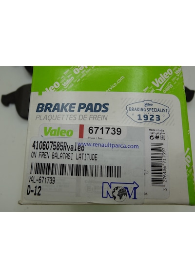 Latitude Ön Fren Balatası Valeo-671739 410607585r
