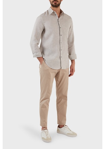 Emporio Armani Erkek Gömlek D41SM0 D10F9 600 AÇIK GRİ Gri