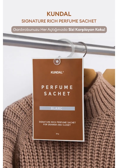 Dolap İçi Parfümlü Koku Kesesi Kundal Signature Rich Perfume Sachet 4x20g Blanc Pudra