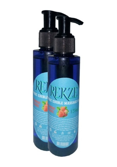 Hintohu Rekze Erkeklere Kadınlara Özel Çilek Aromalı Masaj Yağı Pure Edible Strawberry Flavor Massage Oil 125ml 2 Adet