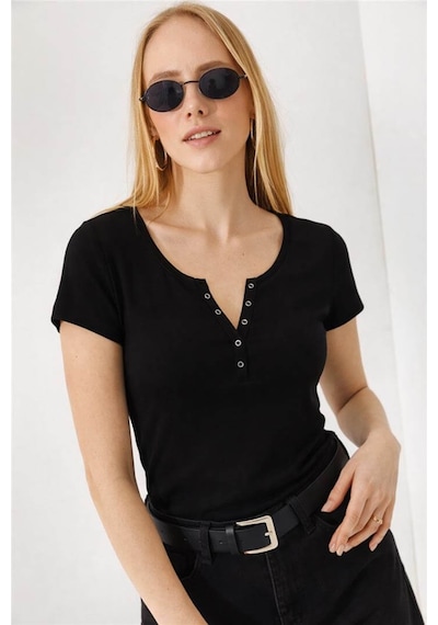 Fashion Friends Bayan T Shirt 26y0191k1 Siyah