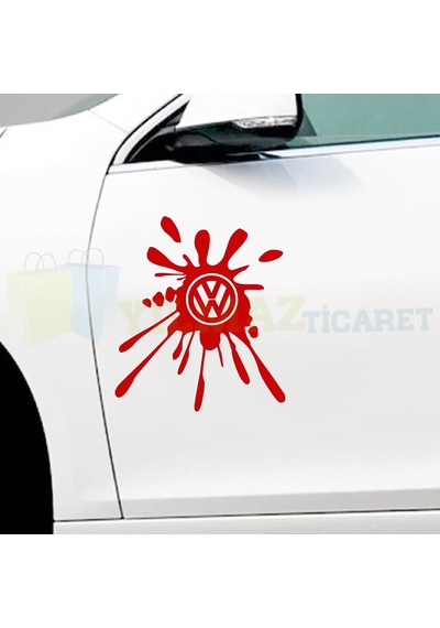 Volkswagen Logo Splash Oto Sticker Etiket Yapıştırma Tampon 2 Ad