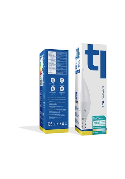 Redeem C37A E14 Mum Ampul, Titreşimsiz, Göz Konforu, 494 Lümen, Ilık Beyaz, 3000 Kelvin
