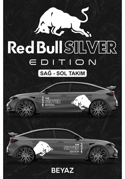 Red Bull Sılver Edıtıon Sticker - Yan Gövde Kaplama Seti Beyaz - 815068273