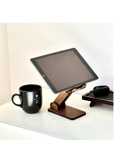 Vıgo Wood Eğim Ve Yükseklik Ayarlanabilir Telefon Standı Ceviz