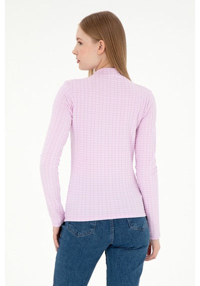 U.S. Polo Assn. Kadın Pembe Dik Yaka Sweatshırt 50292421-VR041