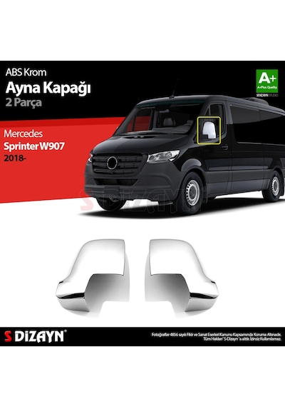 S-dizayn Sprinter W907 Abs Krom Ayna Kapağı 2 Prç. 2018 Üzeri
