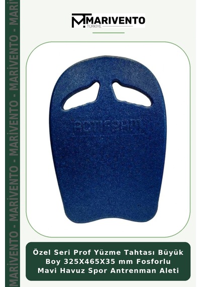 Özel Seri Prof Yüzme Tahtası Büyük Boy 325x465x35 Mm Fosforlu Mavi Havuz Spor Antrenman Aleti