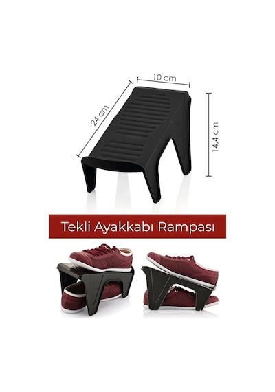 10 Adet Ayakkabı Rampası, Tekli Ayakkabı Düzenleyici Siyah