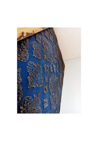 Dekoratif Kutu Ahşap Düzenleyici Doku Çalışması Vintage Aksesuar Mavi - 622523230 Mavi