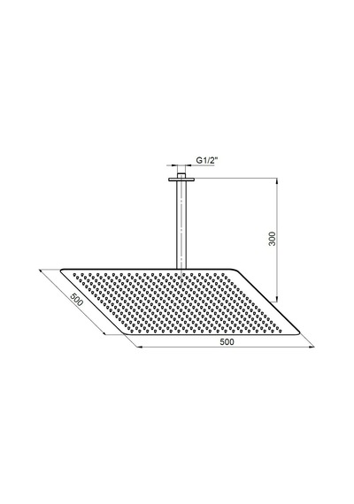 Gpd Ankastre Duş Başlığı Kare Slim Metal 50x50 Cm Ads25