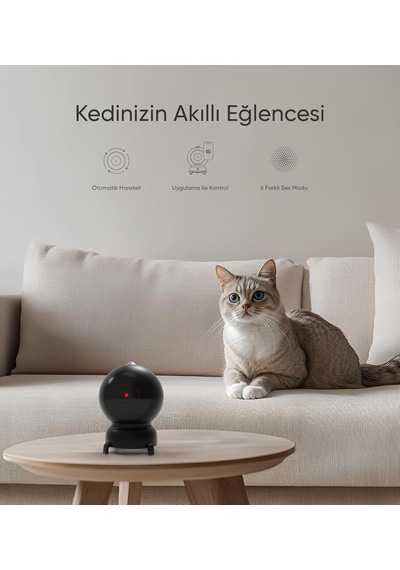 Şımart Akıllı Kedi Oyuncağı, Otomatik Lazer Ve Bluetooth Kontrollü