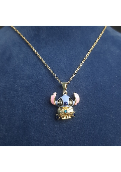Stainless Steel Şık Stitch Çelik Kolye Gold