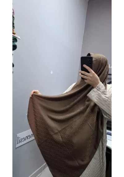 Aminenesil Modakaşmir Jakar Şal Kahverengi Renk Acı Kahverengi