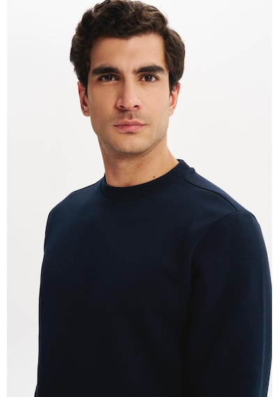 AR-MA Arma Erkek Regular Fit Basic 3 İplik Şardonlu Bisiklet Yaka Sweatshirt Pamuk Polyester Karışımlı K30124603302 Lacivert