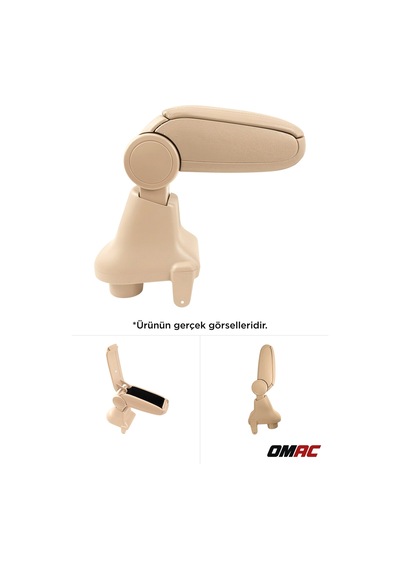 Renault Clio 2012-2019 Uyumlu Kolçak Kol Dayama Bej Suni Deri Araca Özel