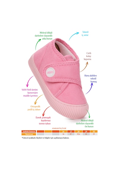Kiko Kids Petri Günlük Kız Çocuk Ev Okul Kreş Panduf Pembe Pembe