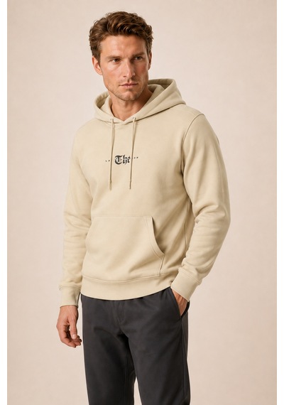 Redline Thenk Yeni Sezon Erkek Regular Fit Kapüşonlu Sweatshirt Bej